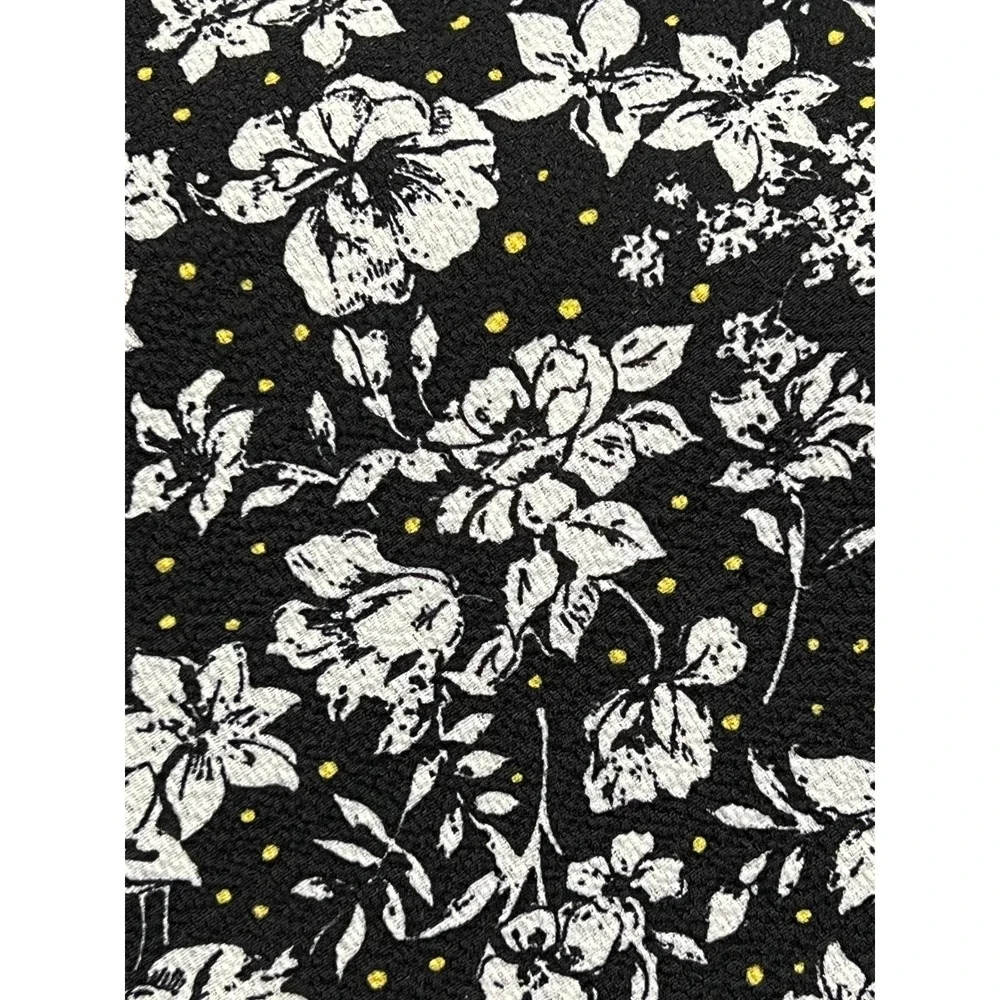 Max Studio Wrap Dress Womens Small Black Floral Dot Ruffle High Low Cottagecore - Picture 5 of 14